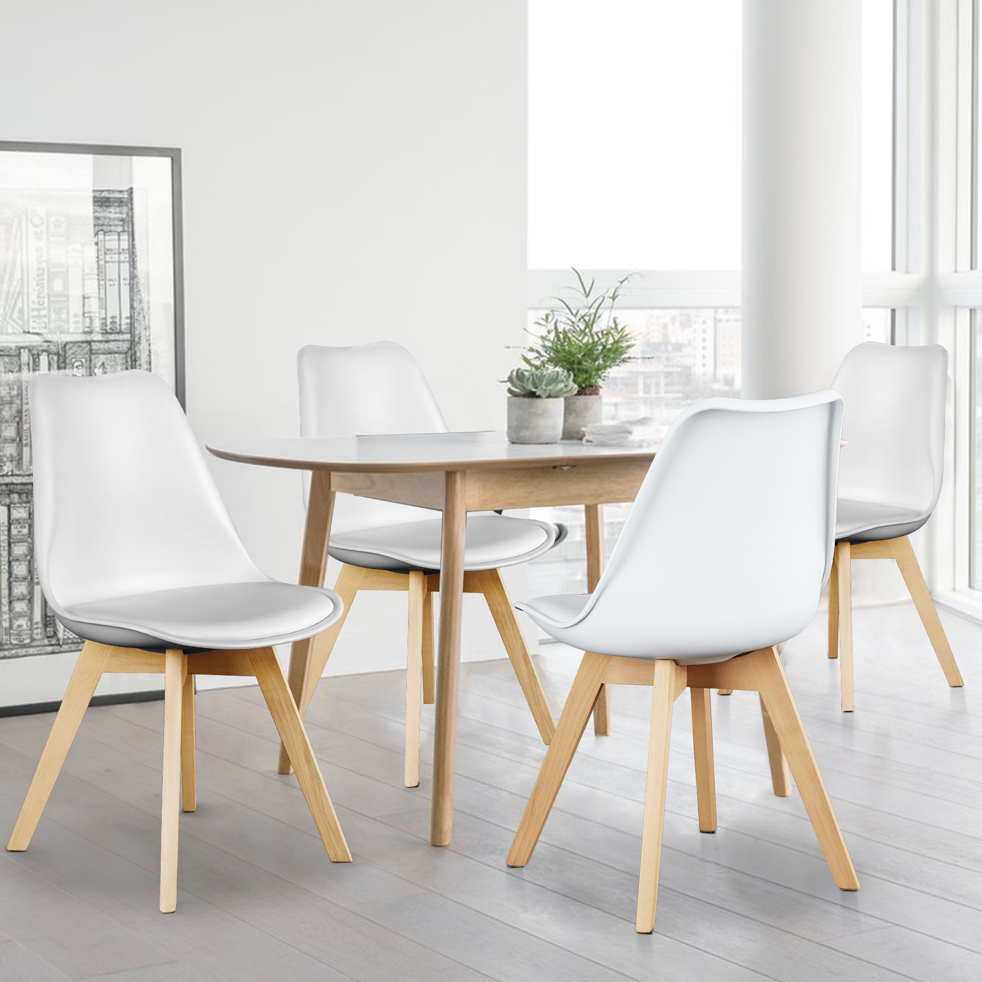 Adirondack Chair Wood - JHK PU Skórzane krzesła do jadalni