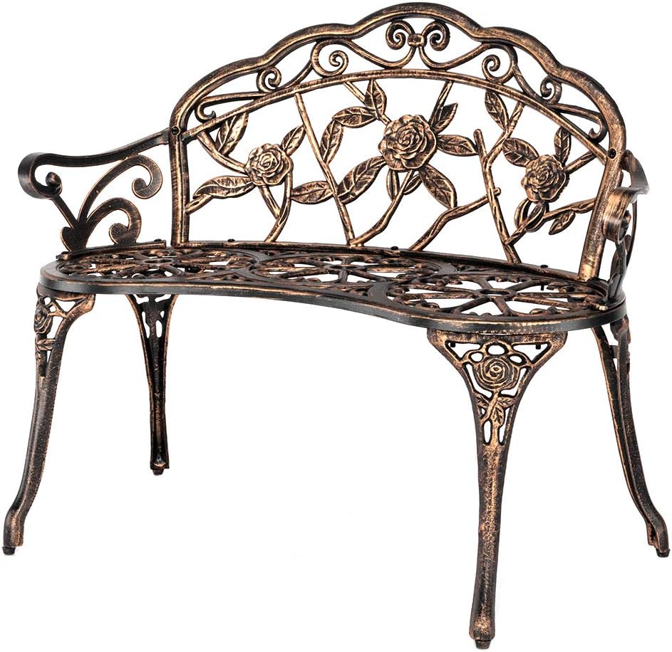 Outdoor Furniture One Piece - Metalowa ławka ogrodowa na zewnątrz, z