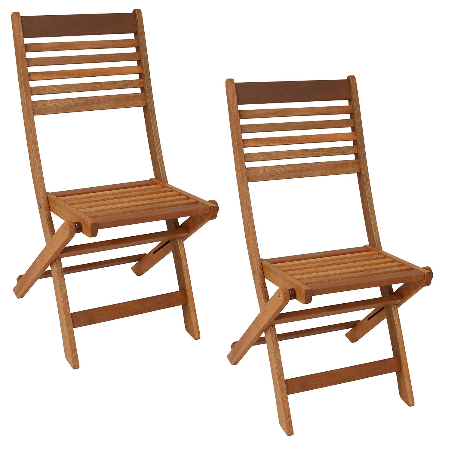 Outdoor Furniture Oil Teak - Zestaw 2 składanych drewnianych krzeseł ogrodowych,