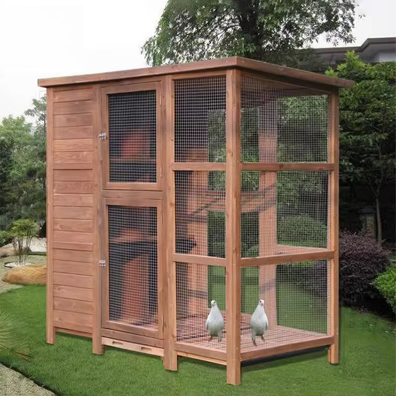 Outdoor Furniture Easy To Clean - Duża drewniana klatka dla ptaków, zewnętrzna,