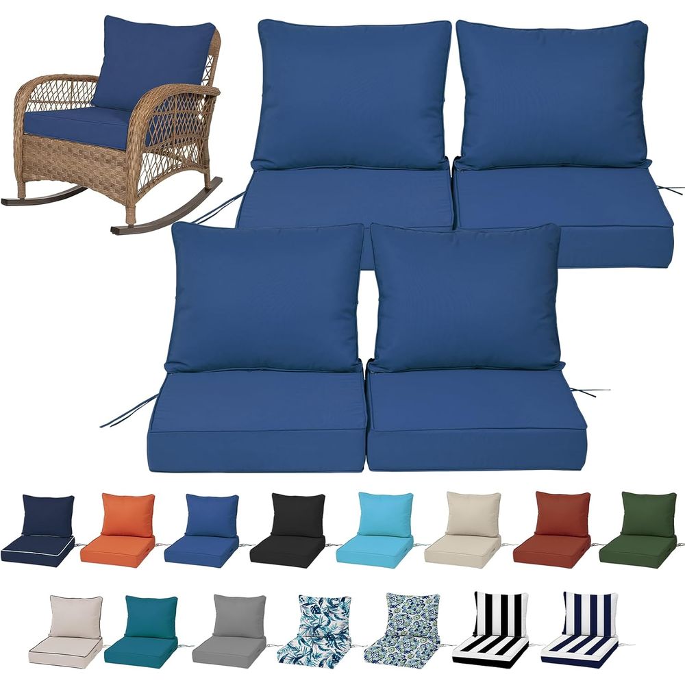 Zestaw 4 poduszek na głębokie  – Outdoor Furniture Fabric Waterproof recenzja i cena