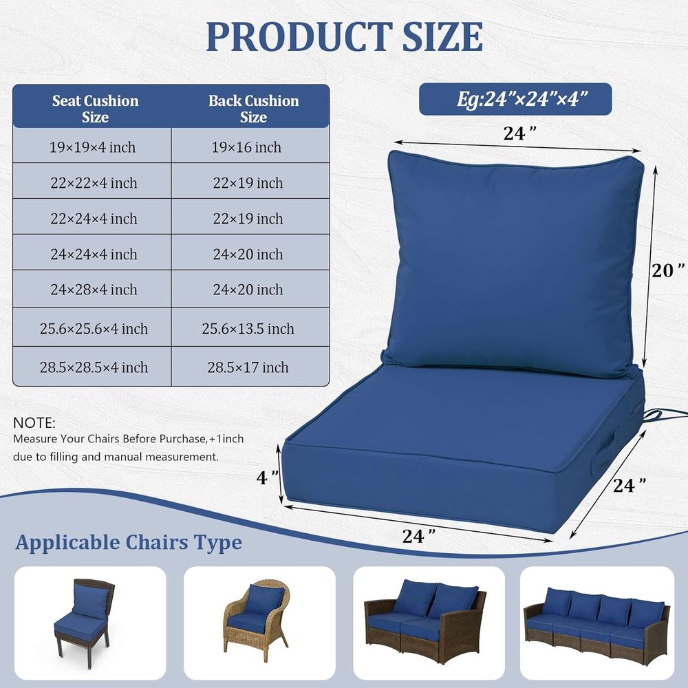 Zestaw 4 poduszek na głębokie  – Outdoor Furniture Fabric Waterproof recenzja i cena