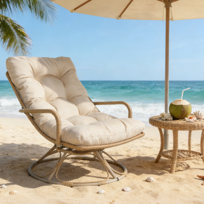 Krzesło obrotowe z rattanu, wo – Outdoor Furniture One Piece recenzja i cena