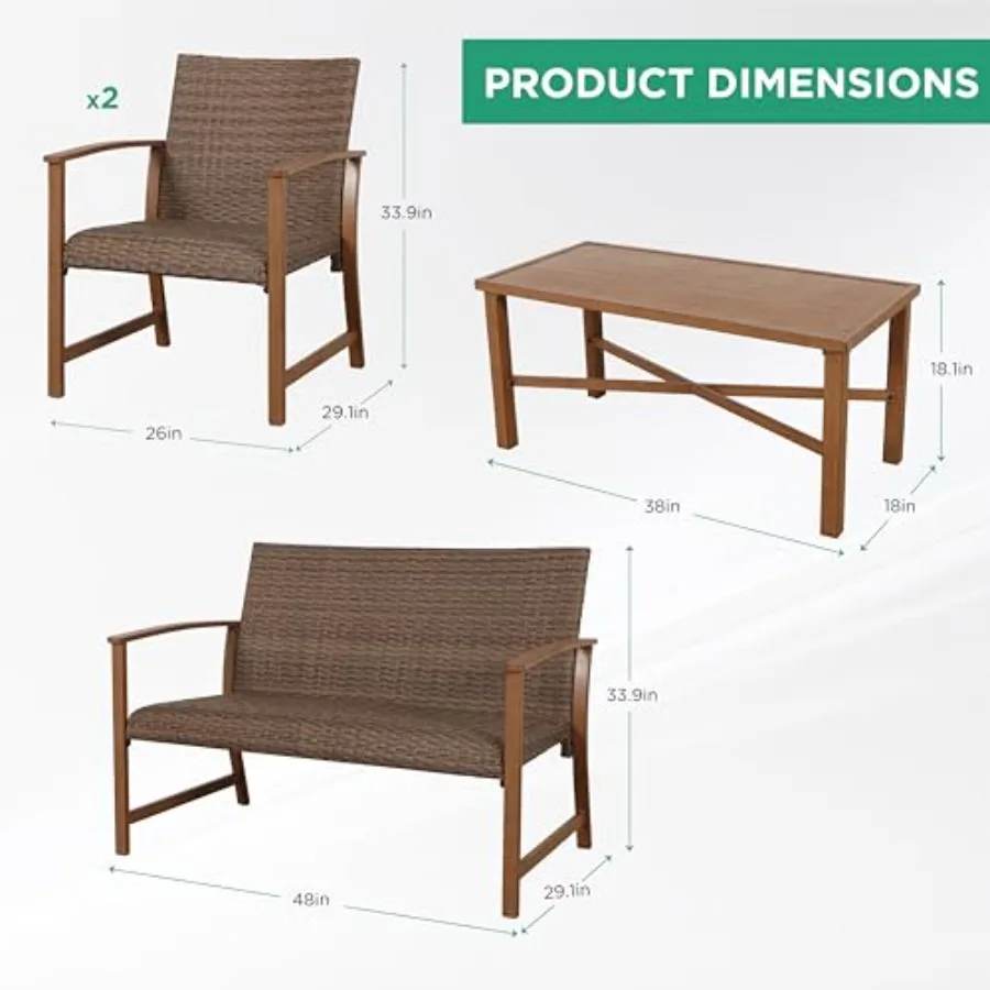 4-częściowy zestaw mebli ogrod – Outdoor Furniture Resin recenzja i cena