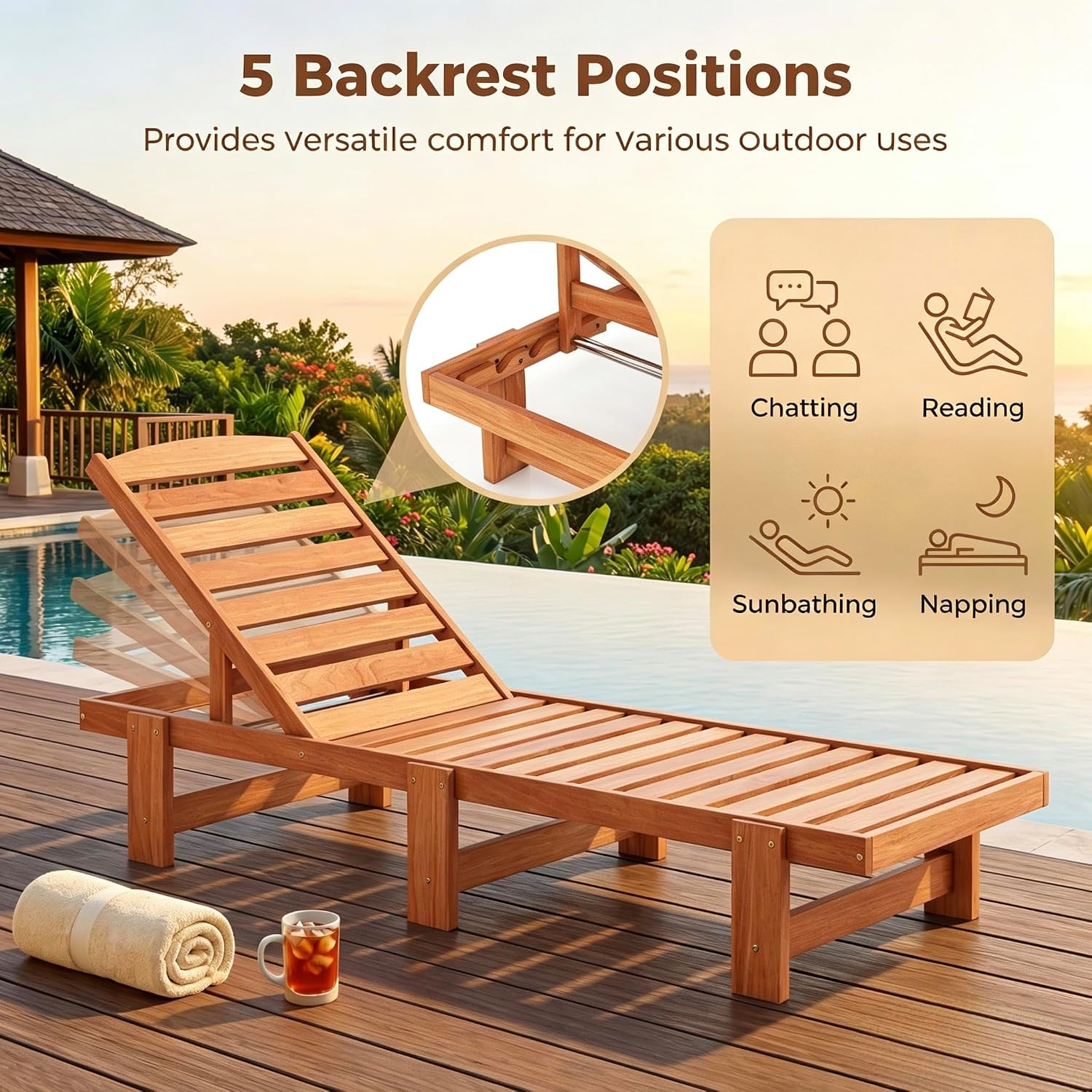 Leżanka z litego drewna, krzes – Outdoor Furniture Oil Teak recenzja i cena