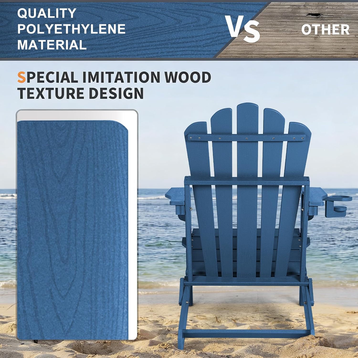 Duże składane krzesło Adironda – Outdoor Furniture Easy To Clean recenzja i cena